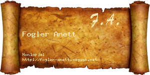 Fogler Anett névjegykártya