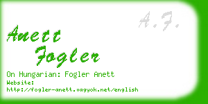 anett fogler business card